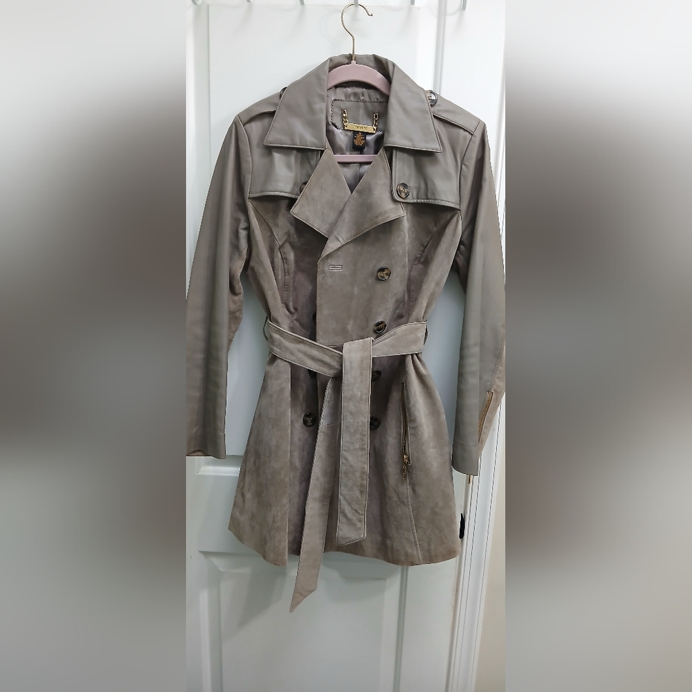 IMAN Genuine Leather Jacket with Gold Accents